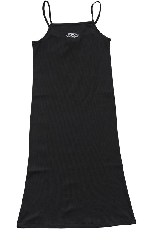 Stussy Womens Mission Rib Midi Dress Black - ZHNXK9583